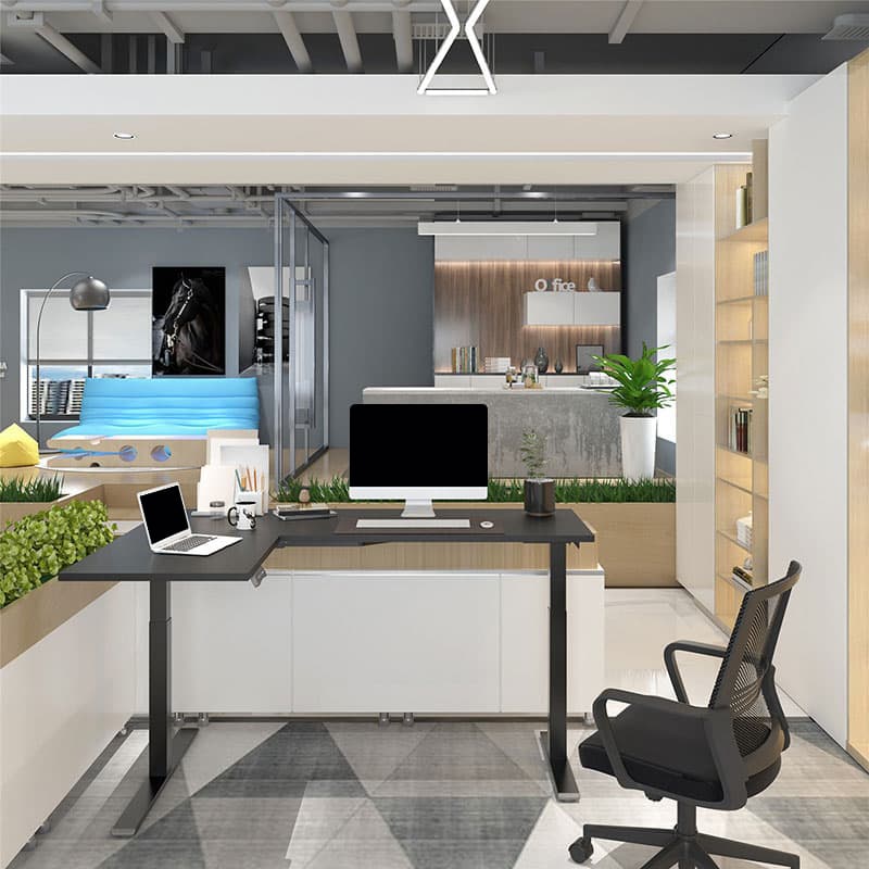 L-vormig staand bureau (E1L)